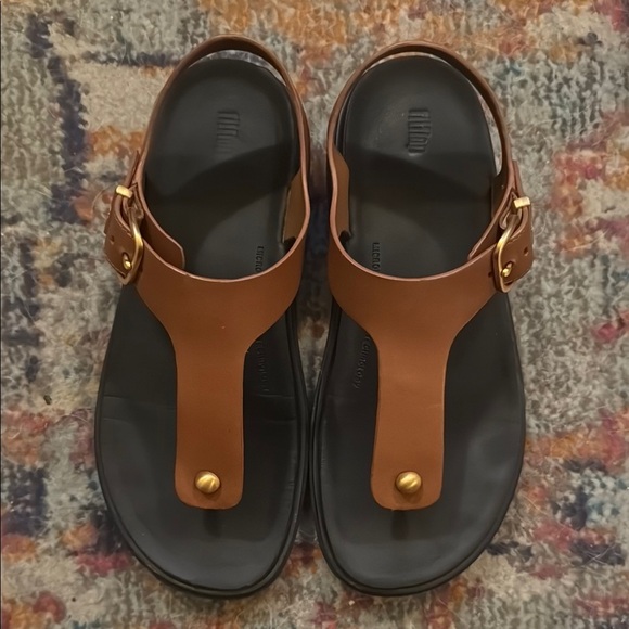 EUC Fitflop Women’s Leather Back-Strap Toe-Post Sandals - WORN ONCE Size 9 - Picture 2 of 8